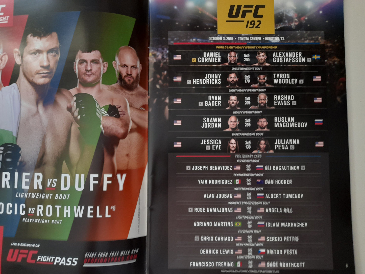 UFC 192 - Cormier Vs Gustafsson (2015) - Official Event Program