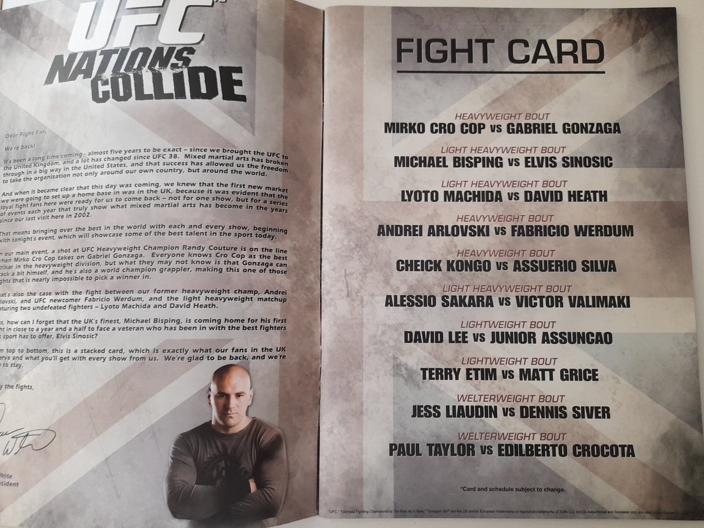 UFC 70 - Nations Collide - Crocop Vs Gonzaga (2007) - Official Event Program (UK)