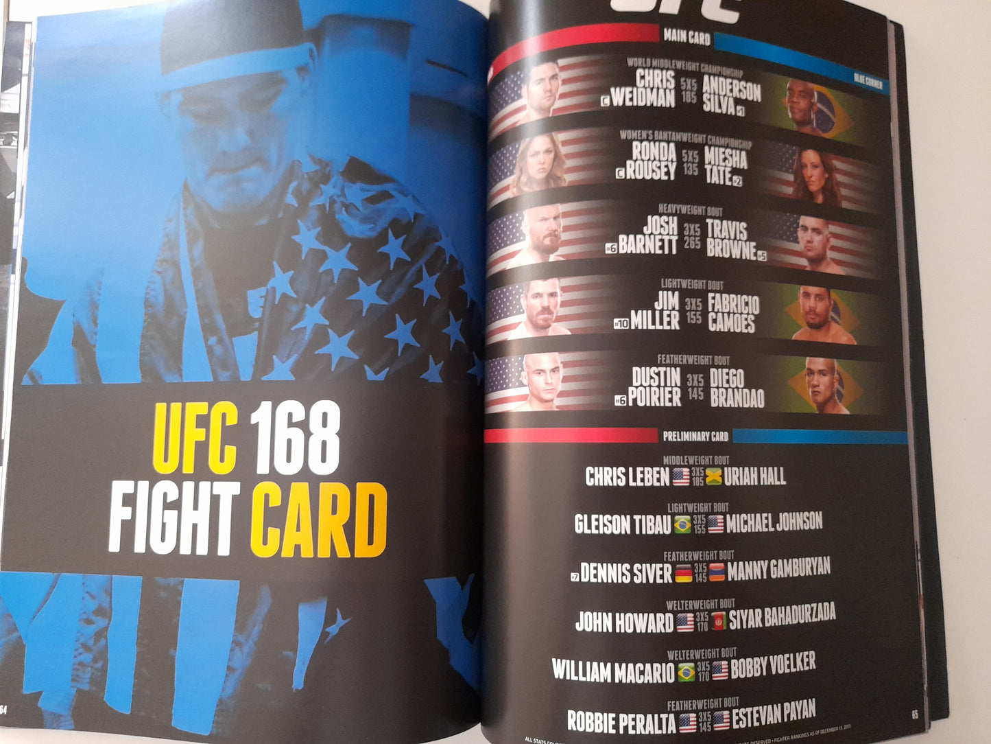 UFC 168 - Weidman Vs Silva 2 - Rousey Vs Tate 2 (2013) - Official Event Program