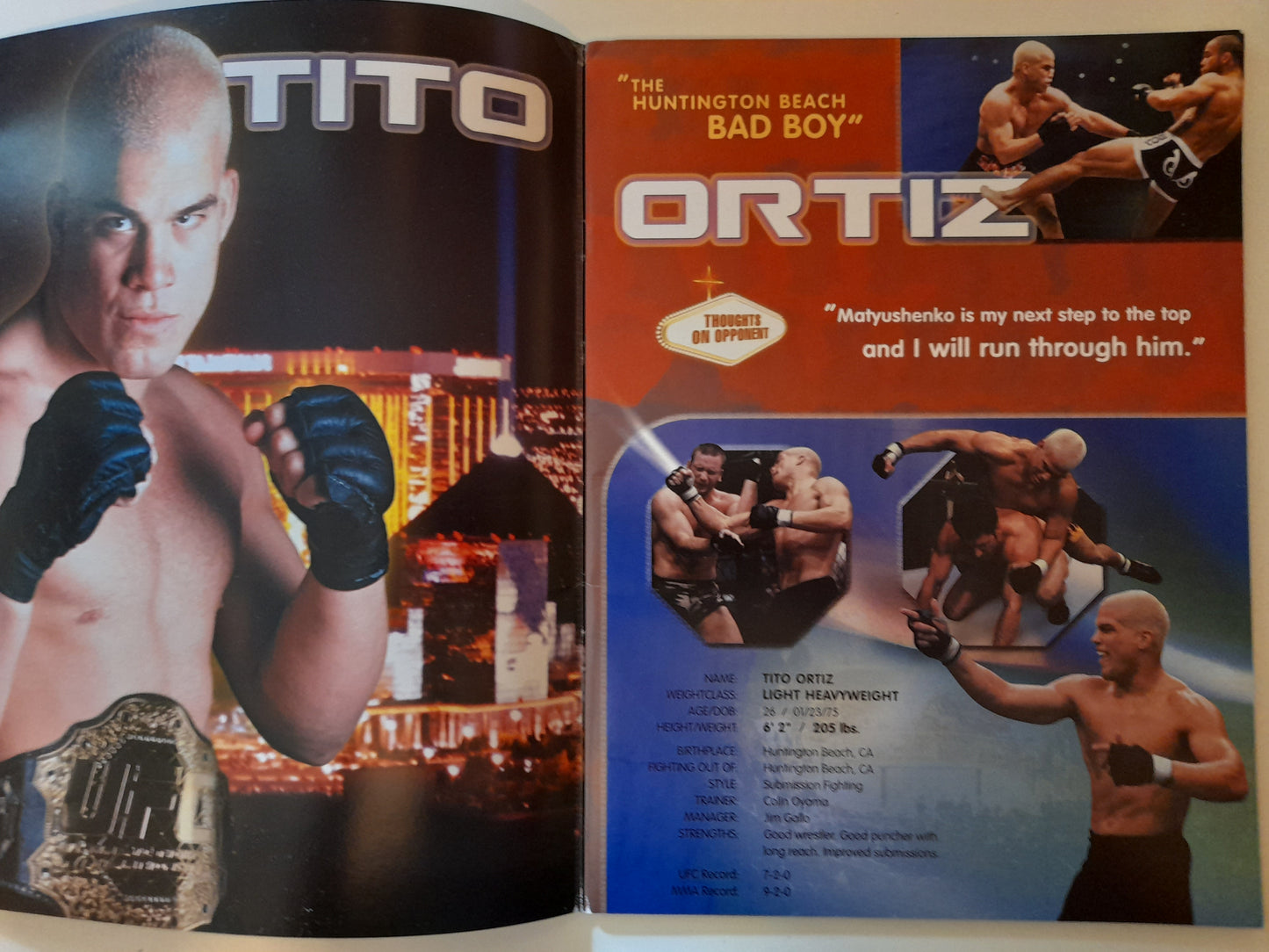 UFC 33 - Victory In Vegas - Ortiz Vs Matyushenko (2001) - Official Event Program