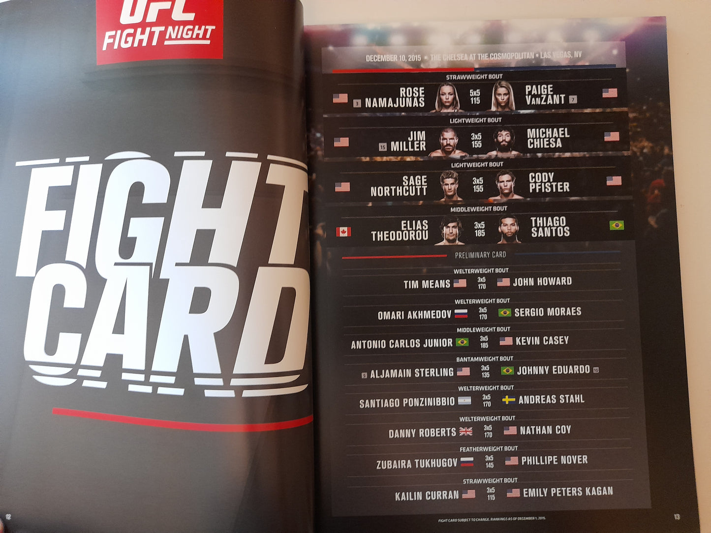 UFC 194 McGregor Vs Aldo / FightNight80 / TUF Finale (2015) - Official 3x Event Program [SALE]