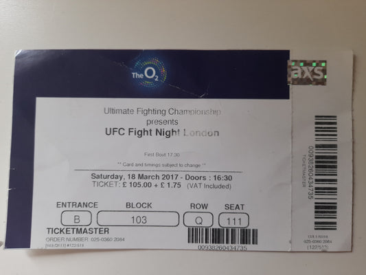 UFC Fight Night 107 - Manuwa Vs Anderson - Official Event Ticket