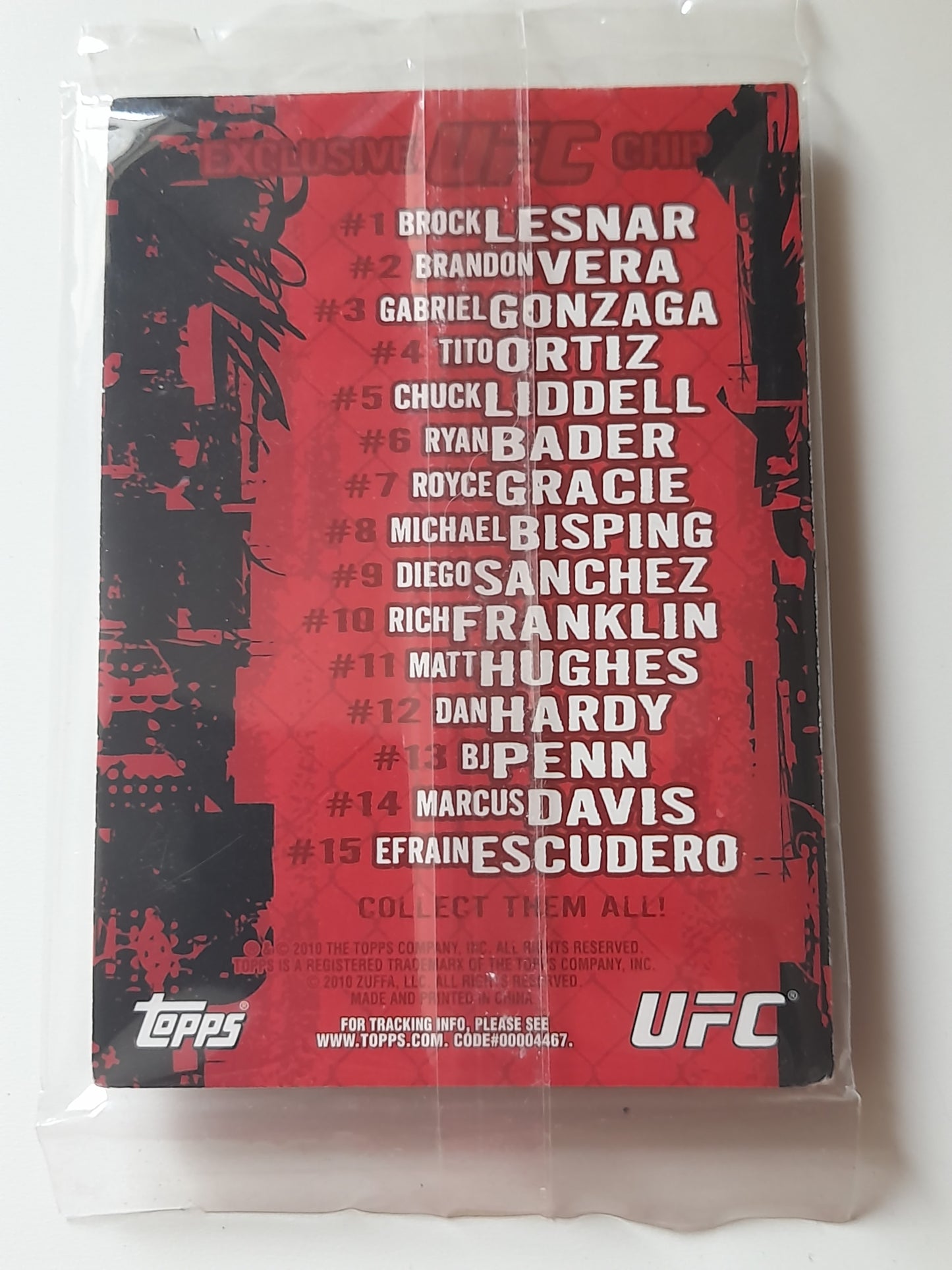 Topps UFC Chuck The Iceman Liddell Sealed Poker Chip 2010