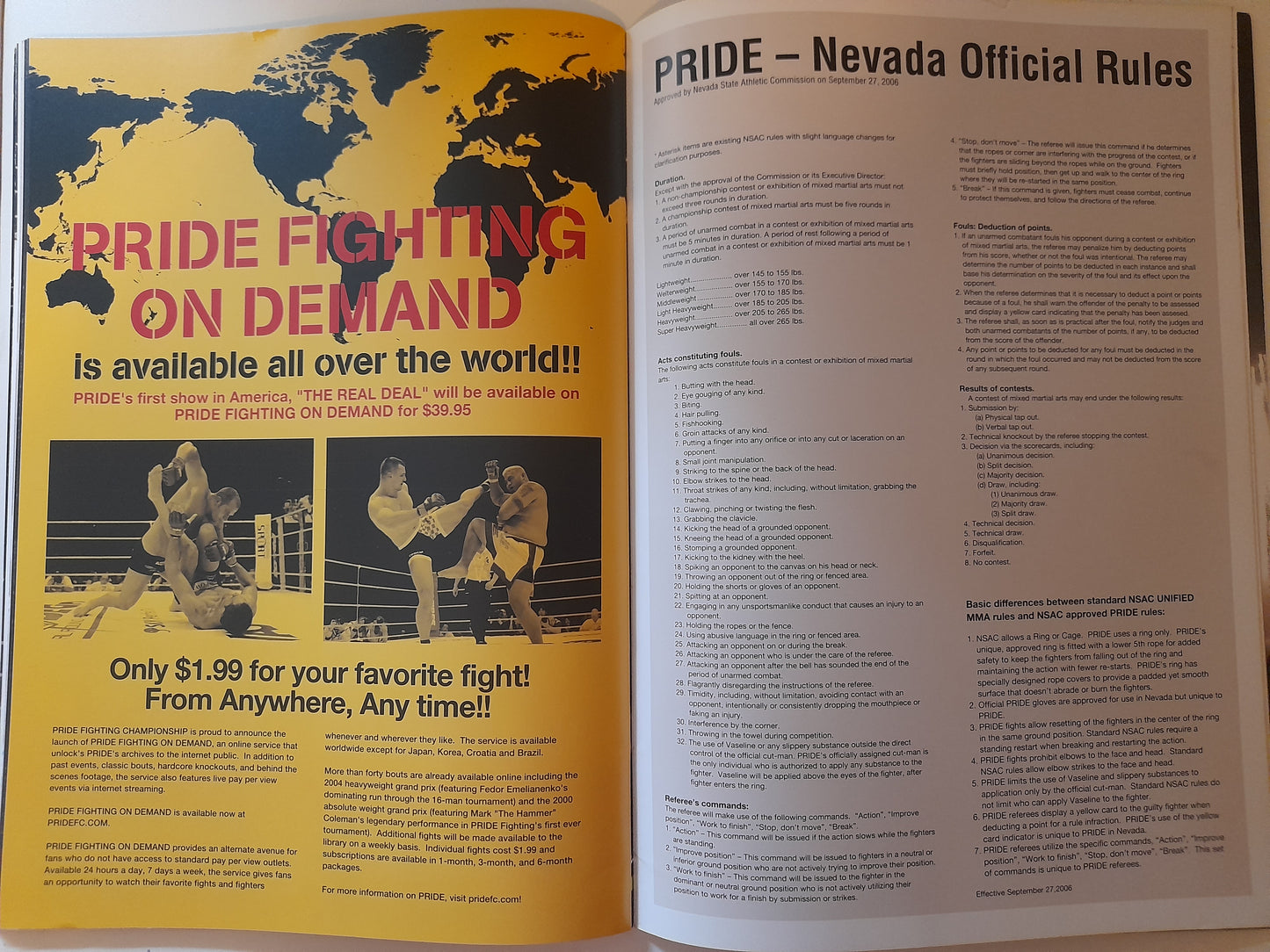 Pride Fighting Championship 32 - The Real Deal - Fedor Vs Coleman (2006) - Official Event Program [AUTOGRAPHED]