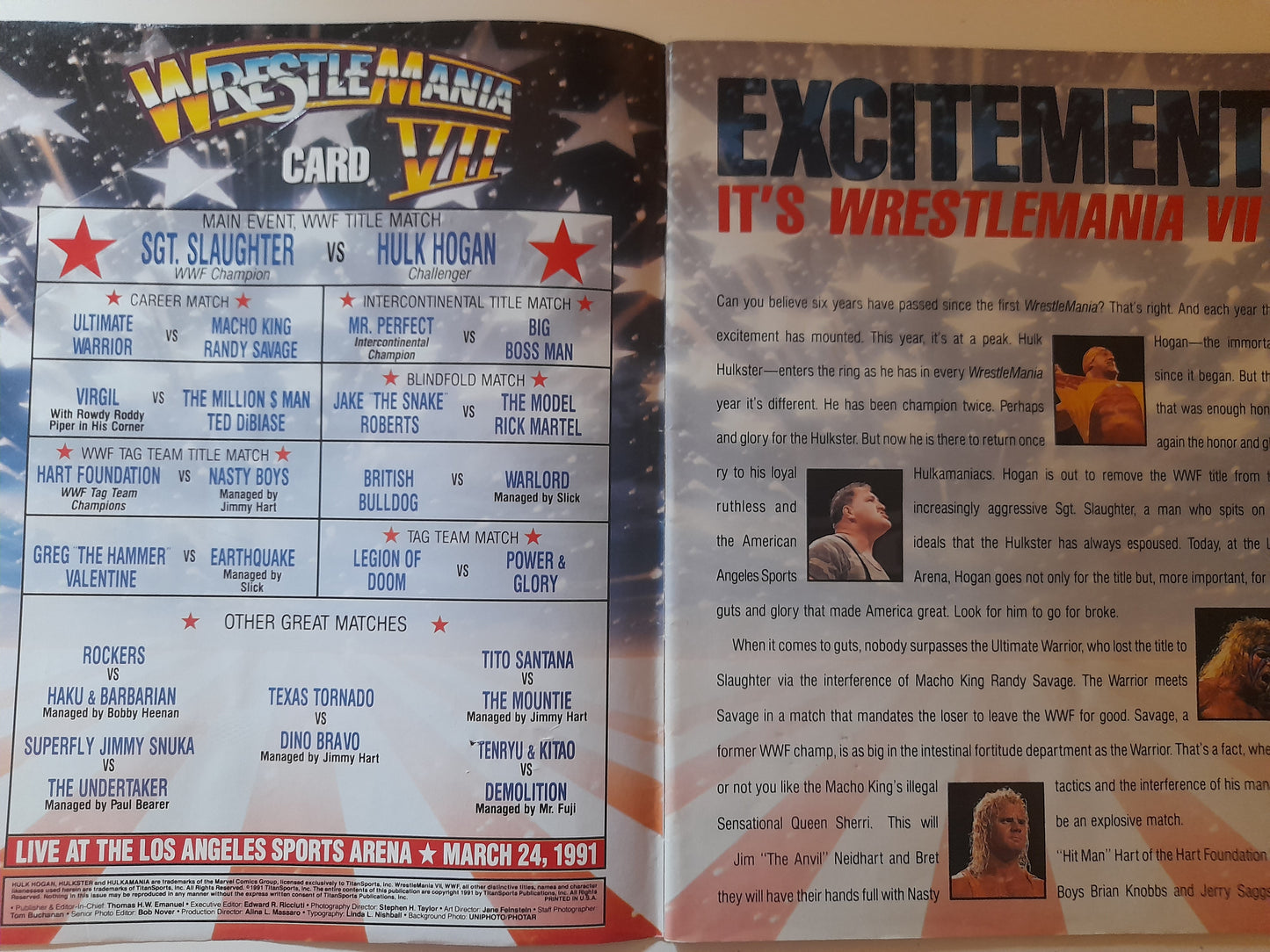 WWF Wrestlemania VII - Official Event Program