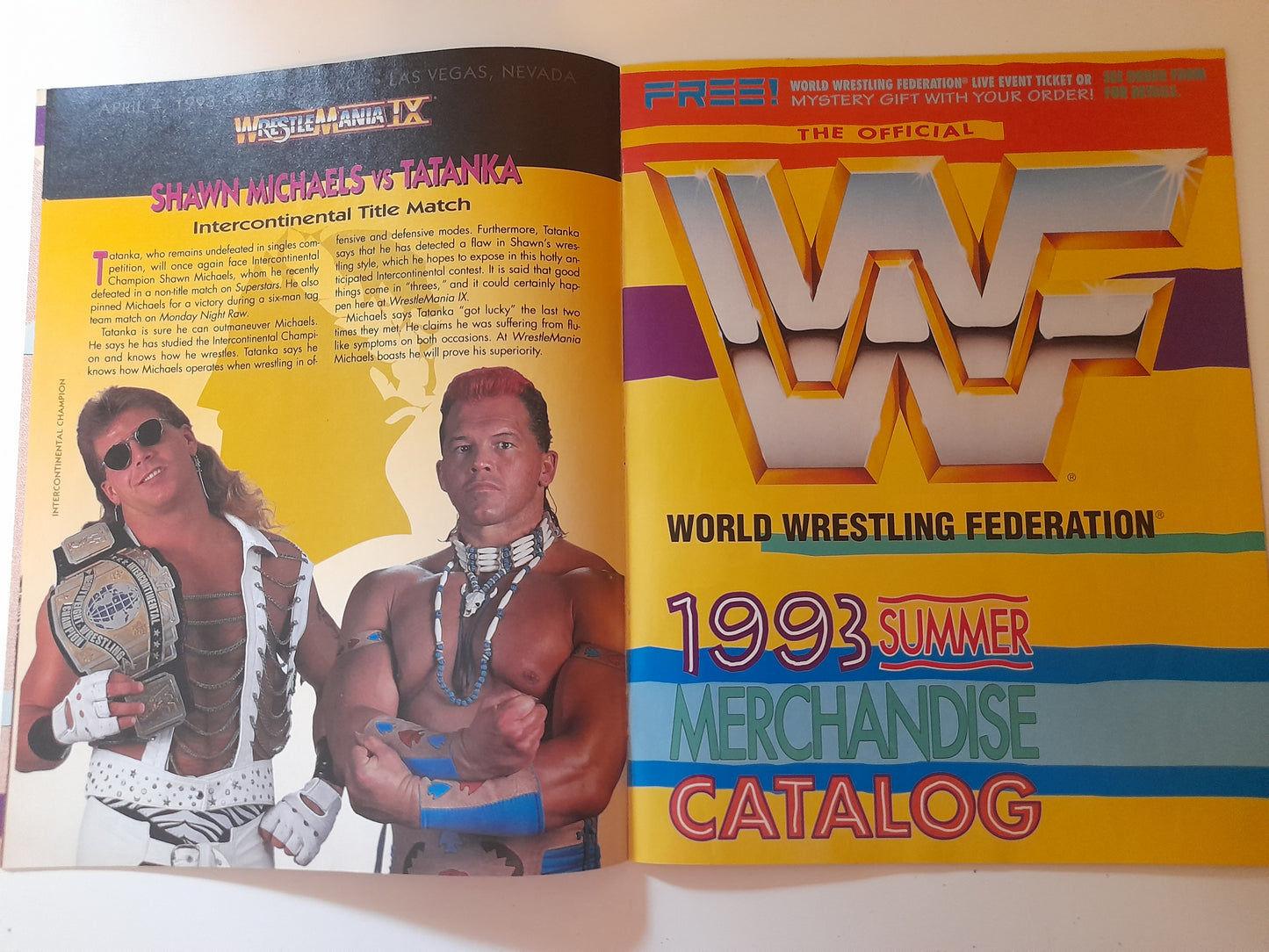 WWF Wrestlemania IX - Bret Hart Vs Yokozuna - Official Event Program