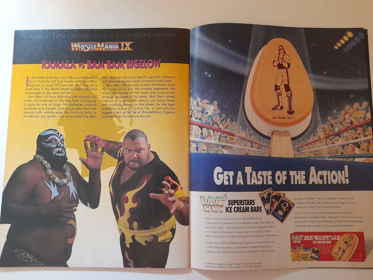 WWF Wrestlemania IX - Bret Hart Vs Yokozuna - Official Event Program