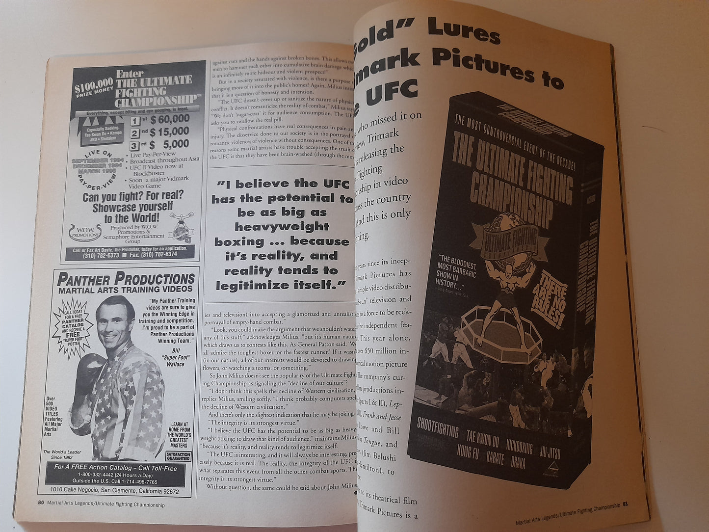 Vintage UFC The Ultimate Fighting Championship Martial Arts Magazine 1994