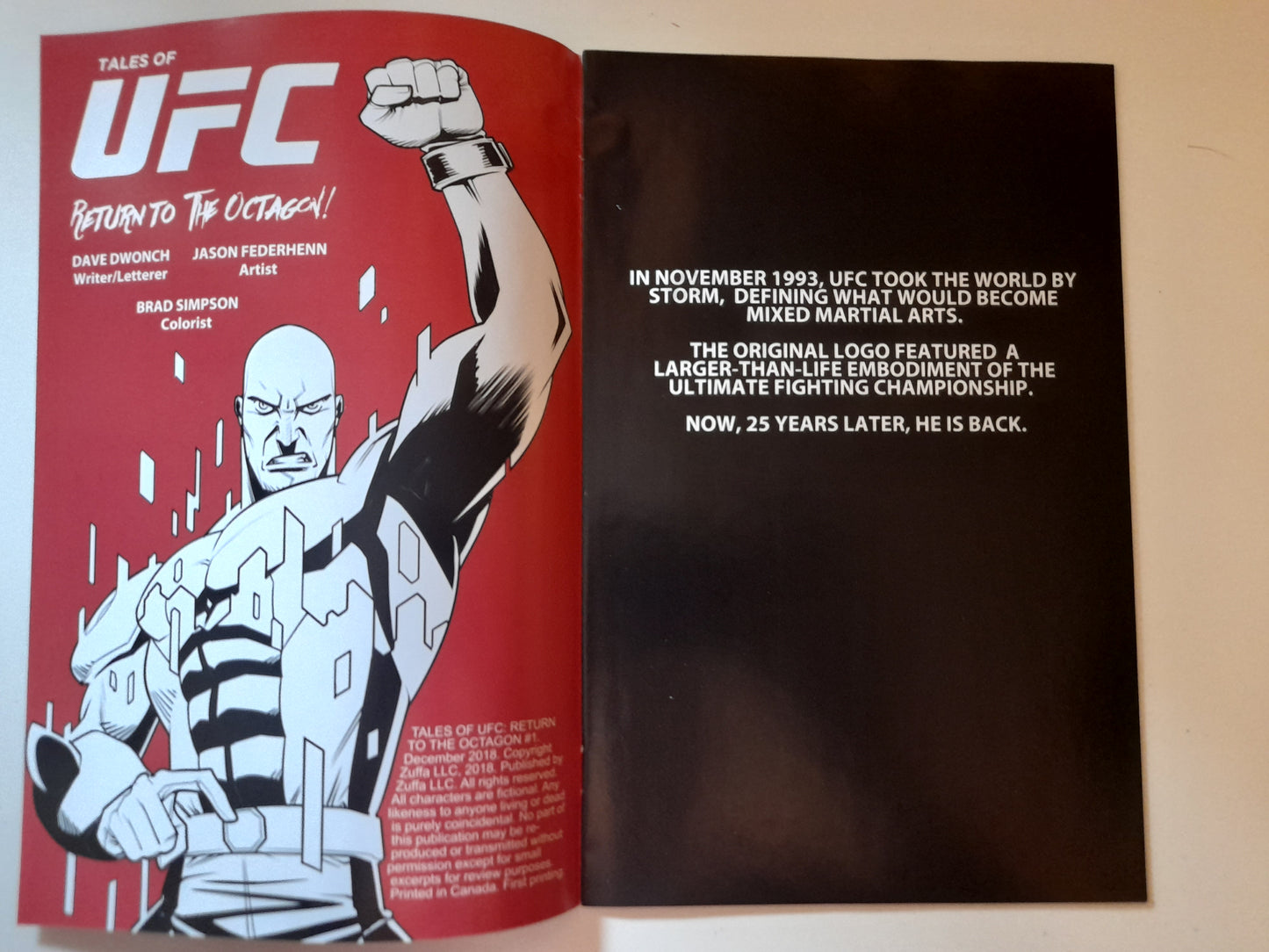 Tales of UFC #1 - Return To The Octagon - Comic Book UFC 25th Anniversary