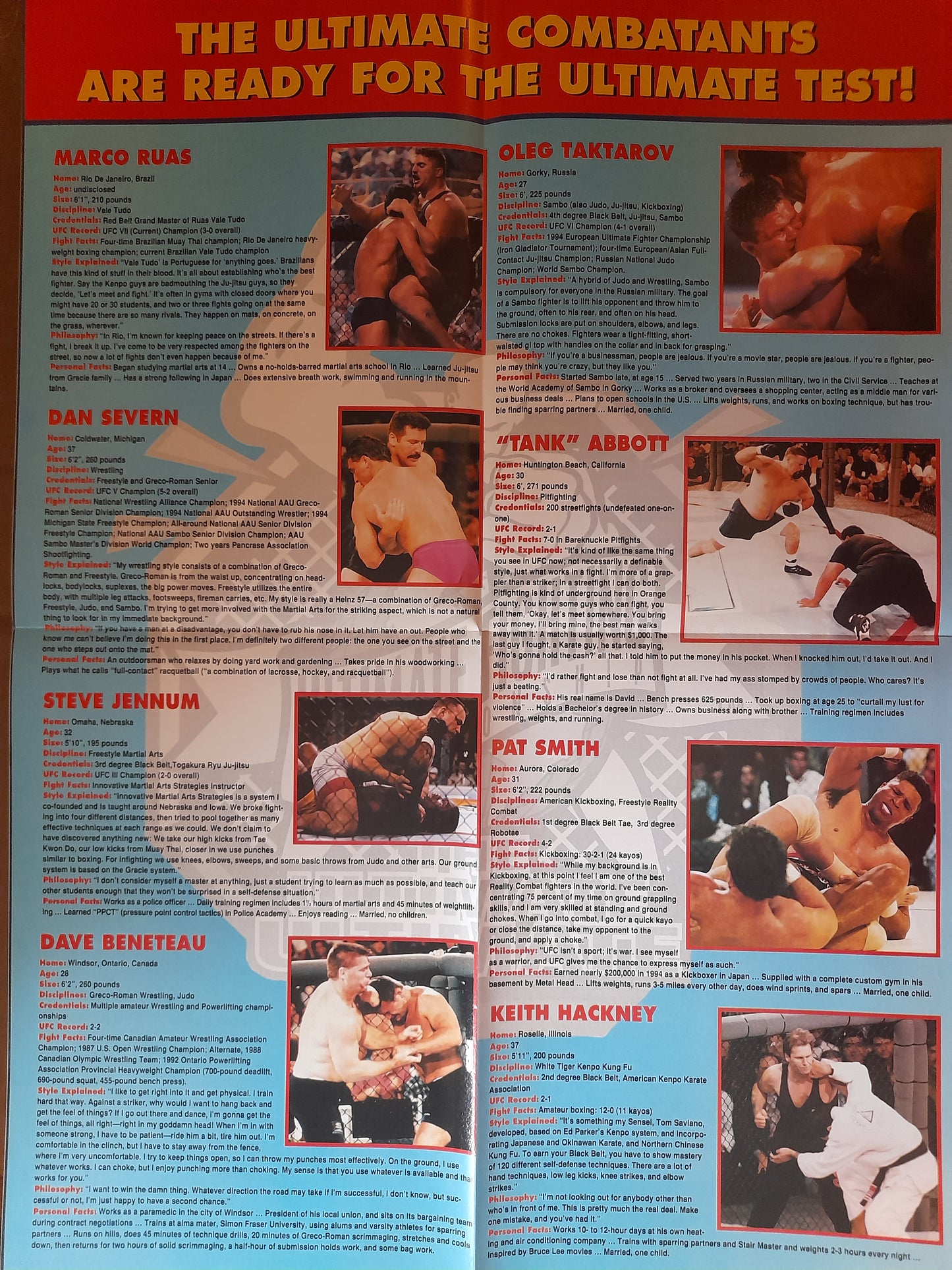 UFC 7.5 Ultimate Ultimate 1995 Official Souvenir Poster Program (1995)