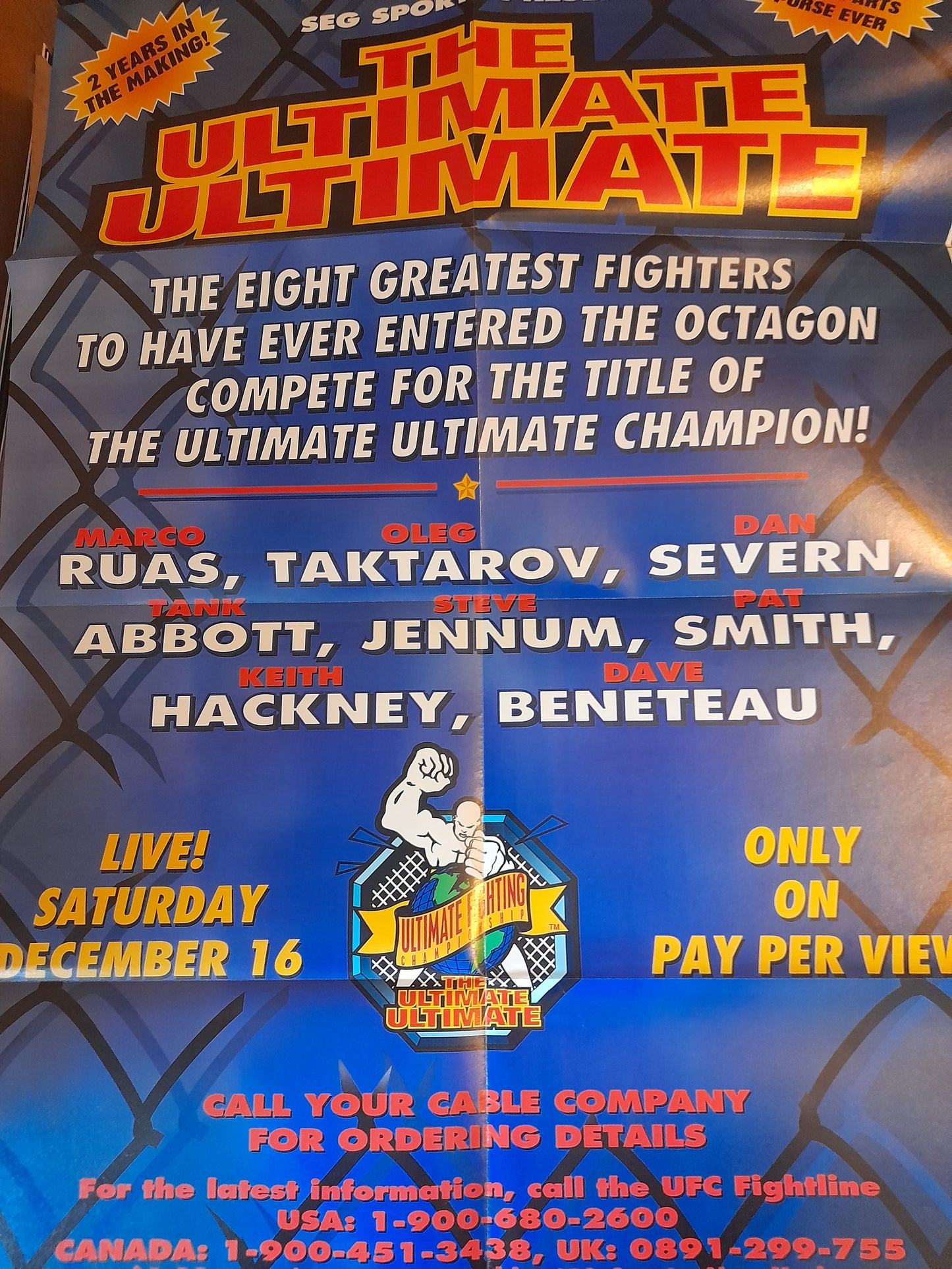 UFC 7.5 Ultimate Ultimate 1995 Official Souvenir Poster Program (1995)