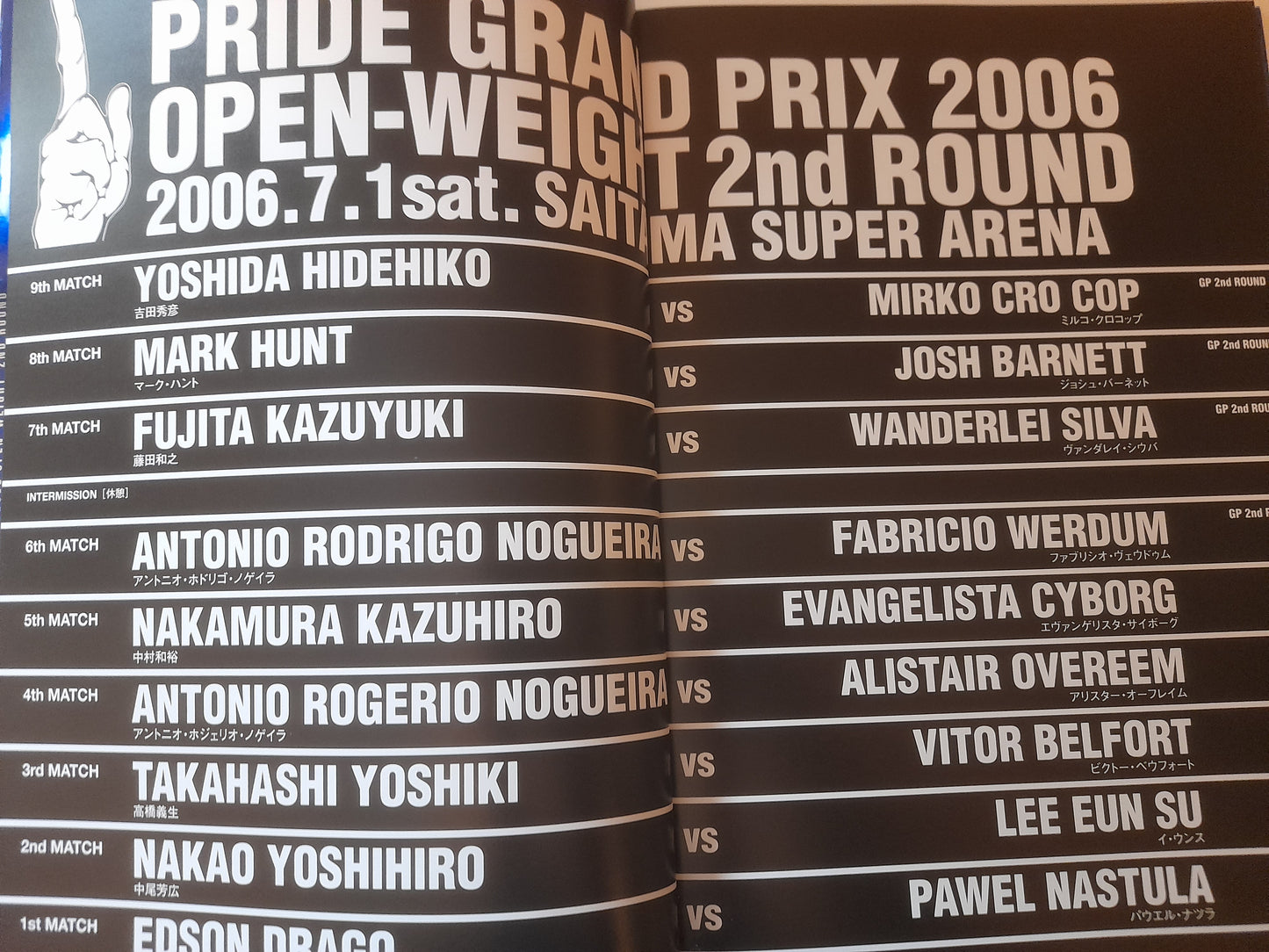 Pride Fighting Championship 2006 Openweight GP 2nd Round - Official Event Program