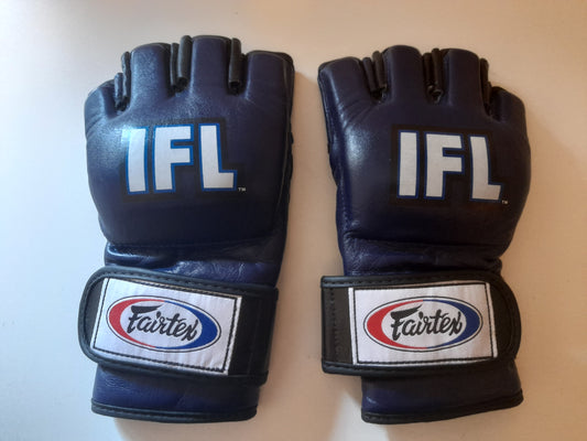 IFL International Fight League Official MMA Fight Gloves - Blue - Size L - Fairtex [DEAL OF THE MONTH]