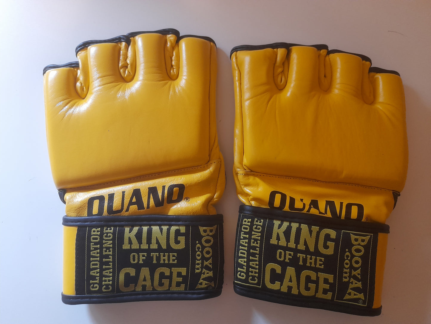 KOTC King Of The Cage Official MMA Fight Gloves - Version 1 - Yellow - Size L - Ouano