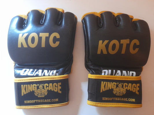 KOTC King Of The Cage Official MMA Fight Gloves - Black/Yellow - Size XL - Ouano