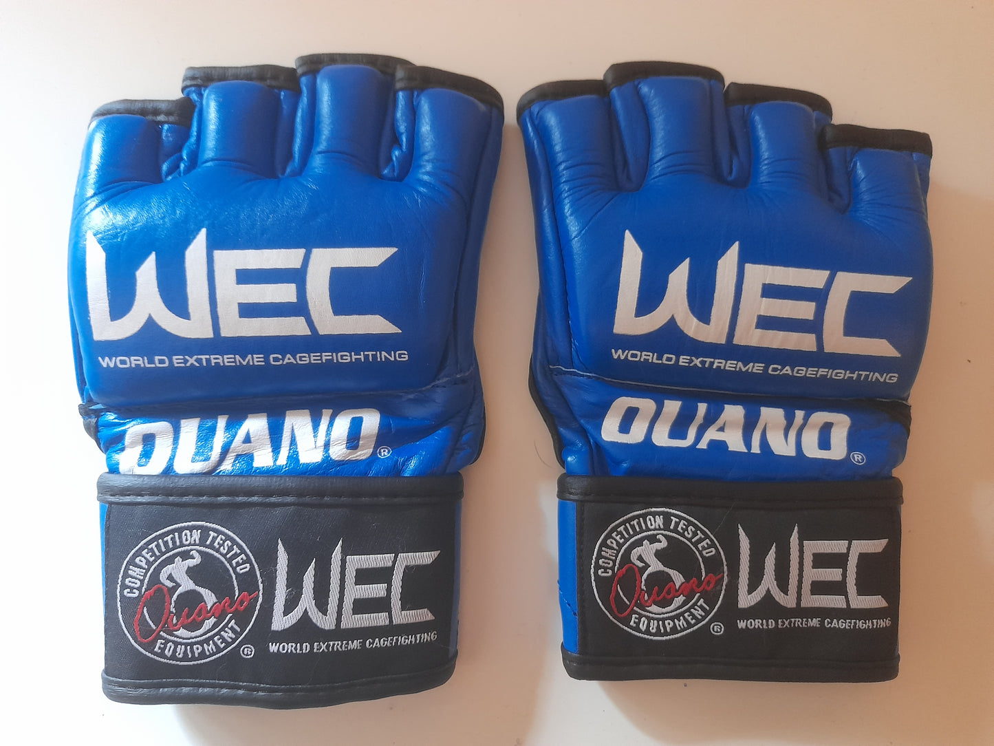 WEC World Extreme Cagefighting Official MMA Fight Gloves - Version 1- Blue - Size S - Ouano