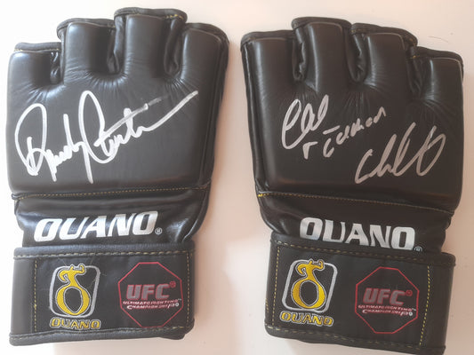 Chuck Liddell & Randy Couture - UFC Official MMA Fight Gloves - Version 3 - Ouano - Size L  [AUTOGRAPHED]