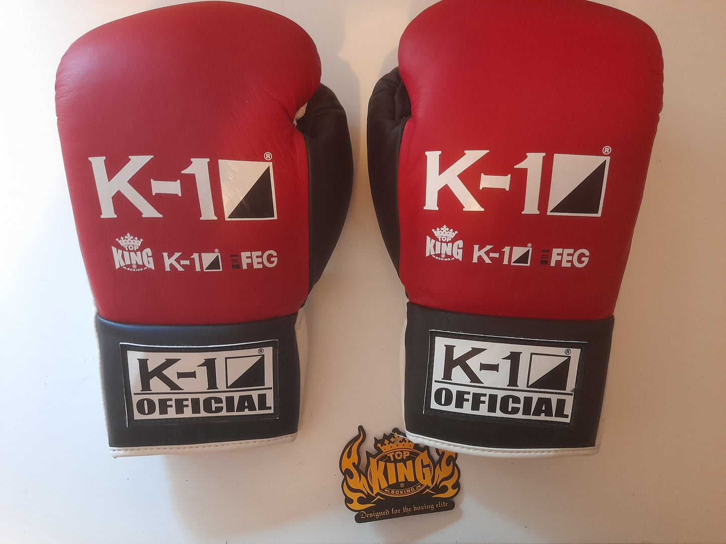 K-1 Official Kickboxing Fight Gloves - Red - Size 8oz - King