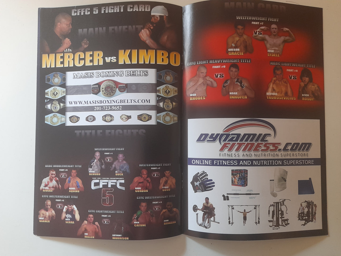 CFFC Cage Fury Fighting Championship 5 - Ray Mercer Vs Kimbo Slice - Official Event Program