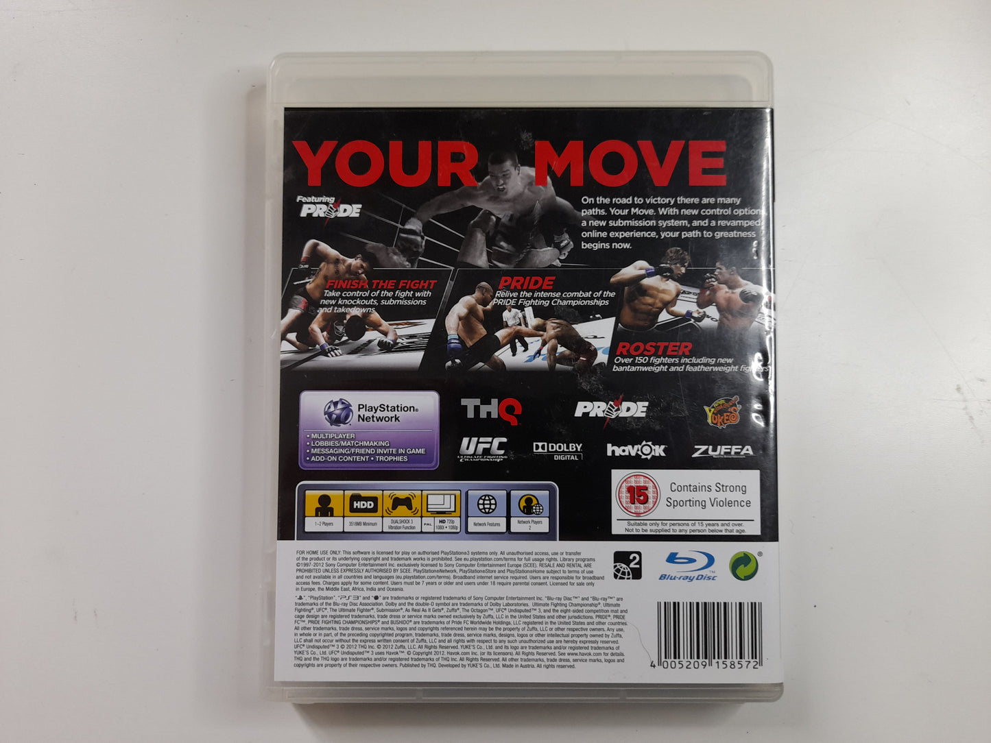 UFC Ultimate Fighting Championship Undisputed 3 - Sony Playstation 3 PS3 Video Game PAL (2009)