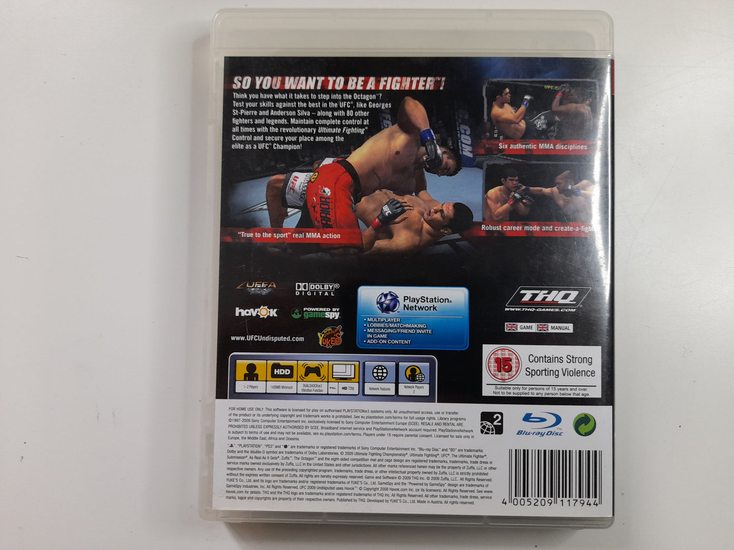 UFC Ultimate Fighting Championship Undisputed 2009 - Sony Playstation 3 PS3 Video Game PAL (2009)