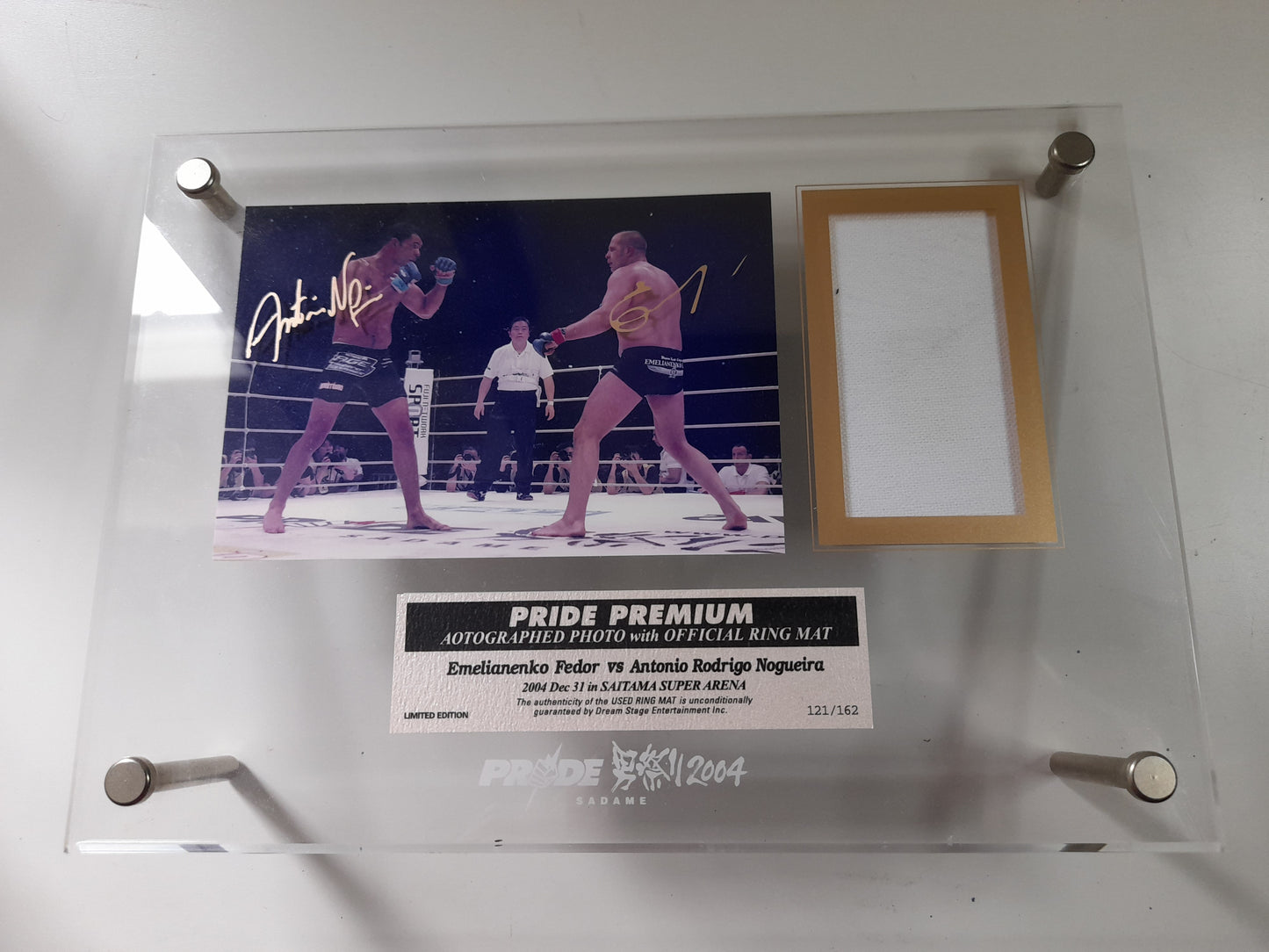 Pride FC Shockwave New Year's Eve 2004 - Ring Mat Canvas Plaque with Autographed Photo  - Limited Edition