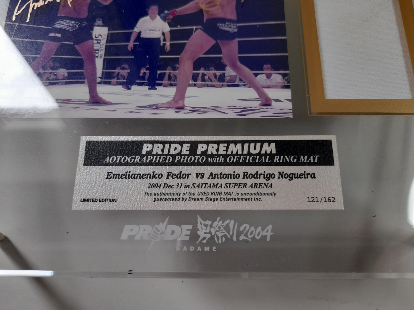 Pride FC Shockwave New Year's Eve 2004 - Ring Mat Canvas Plaque with Autographed Photo  - Limited Edition