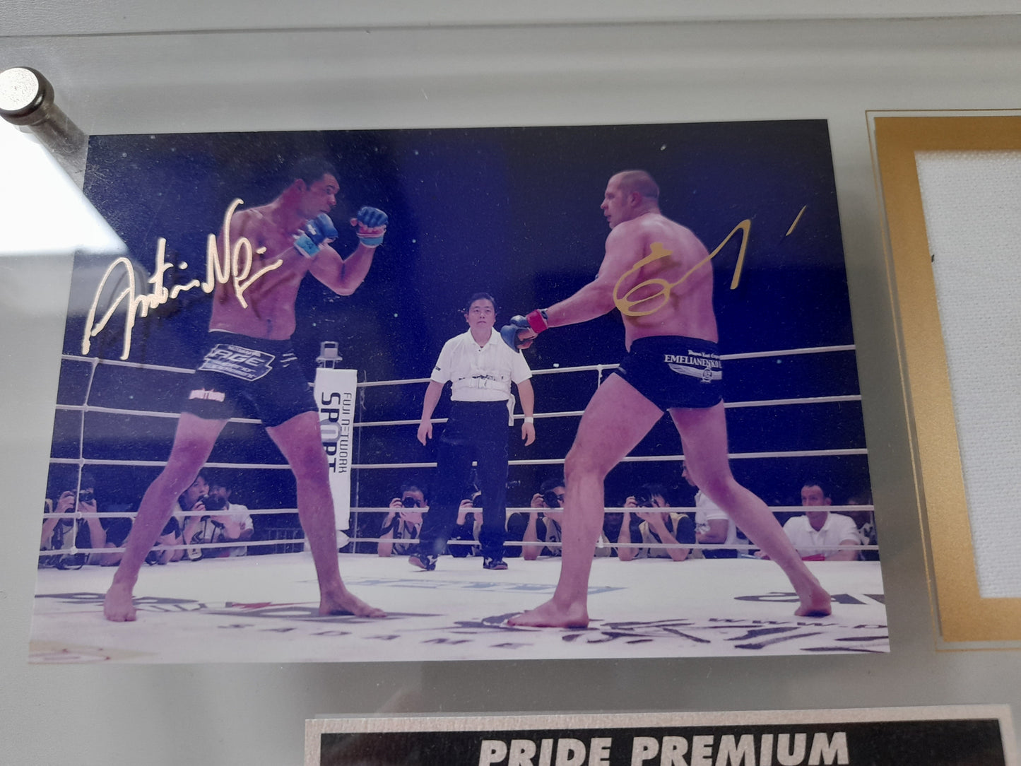 Pride FC Shockwave New Year's Eve 2004 - Ring Mat Canvas Plaque with Autographed Photo  - Limited Edition