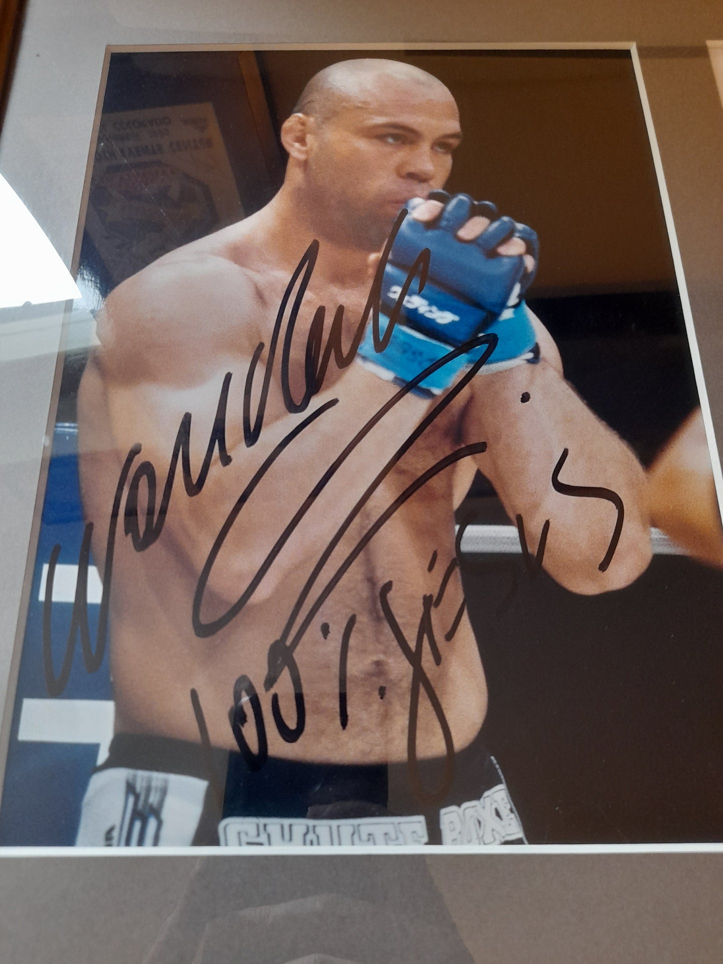 Pride FC 2003 Grand Prix Framed Ring Mat Canvas Piece with Signed Photo - Wanderlei Silva