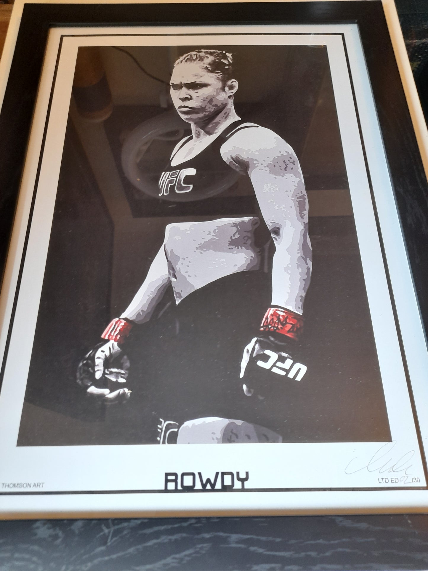 Ronda "Rowdy" Rousey Framed A3 Art Print by Geo Thompson Limited Edition