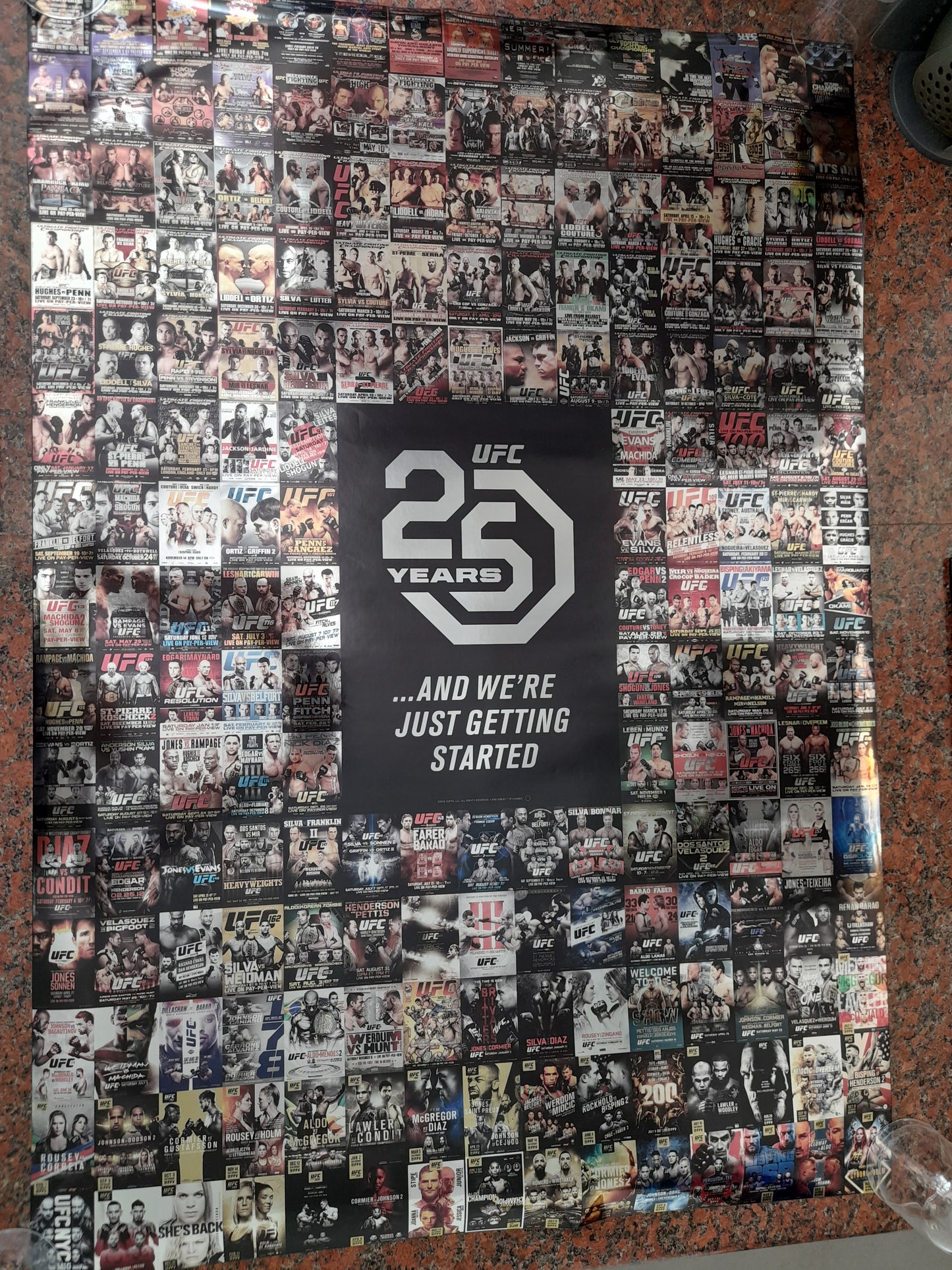 UFC Ultimate Fighting Championship 25th Anniversary Metallic Event Collage Poster (2018)