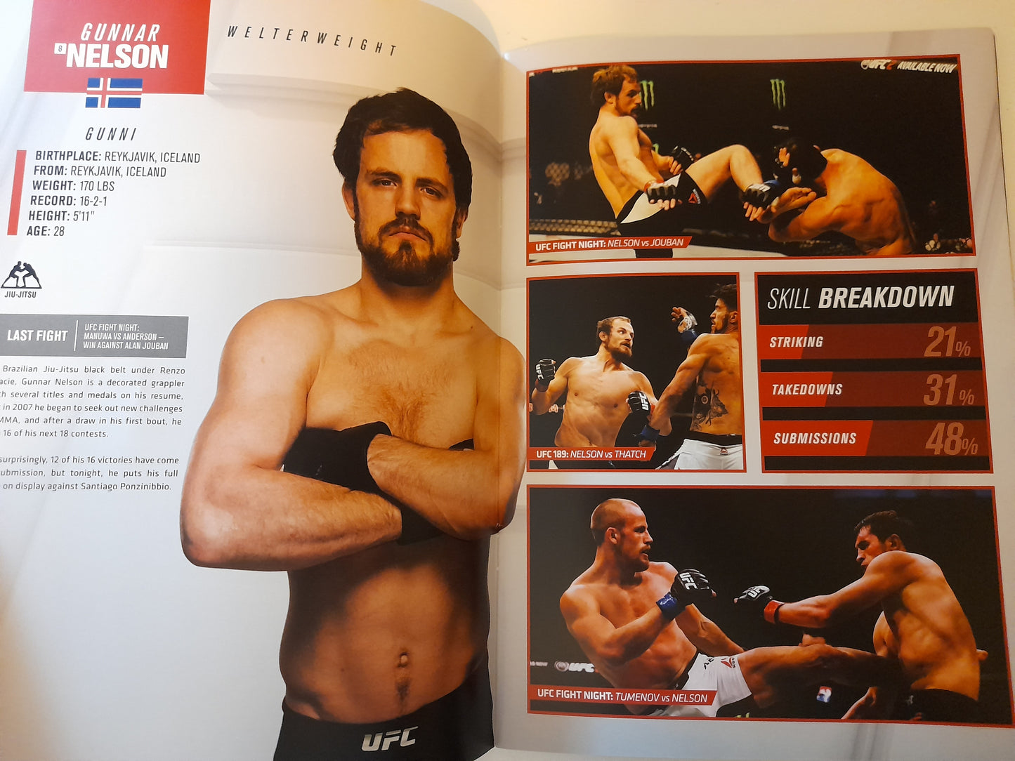 UFC Fight Night 113 - Nelson Vs Ponzinibbio (2017) - Official Event Program (UK) [SALE]