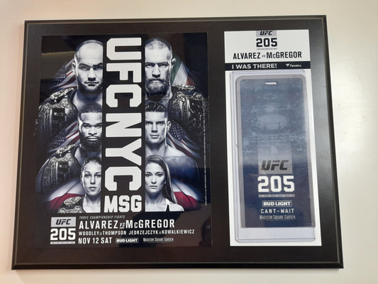 UFC 205 - McGregor Vs Alvarez - Event Ticket & Mini Poster Plaque