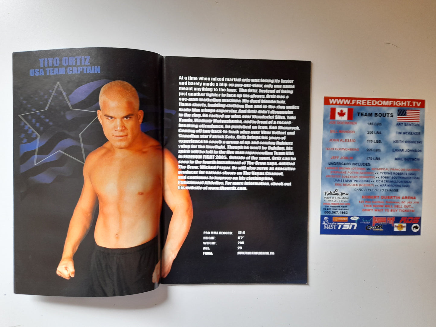 Freedom Fight - Canada Vs USA (2005) - Official Event Program