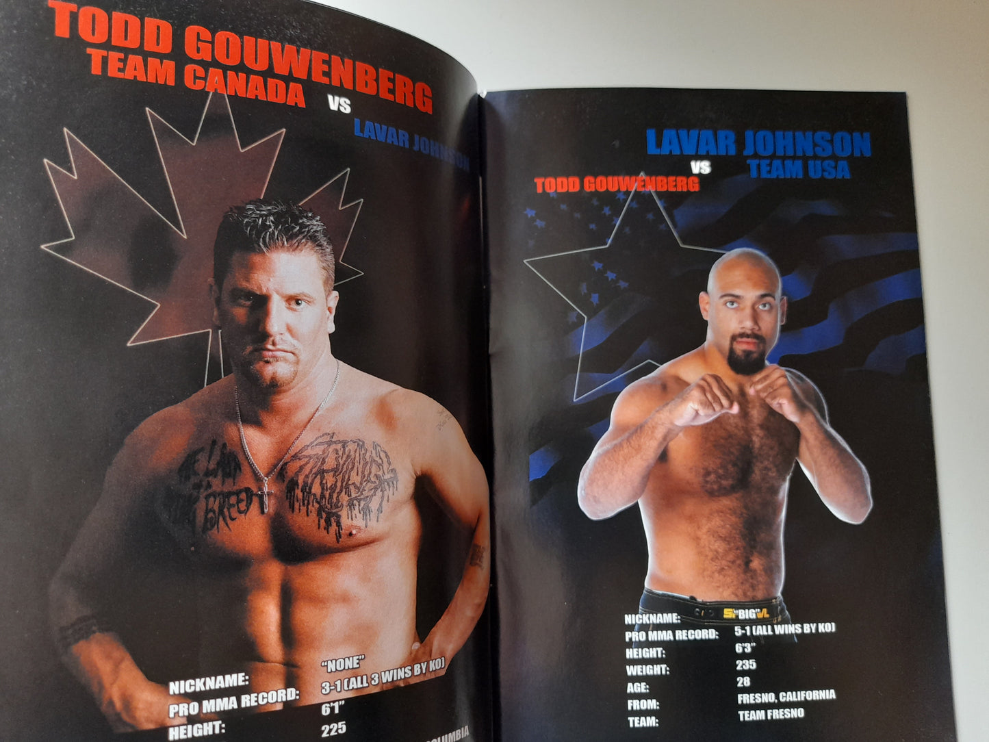 Freedom Fight - Canada Vs USA (2005) - Official Event Program