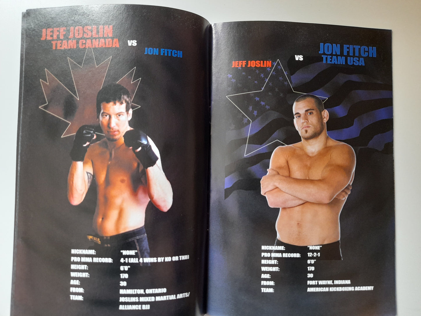 Freedom Fight - Canada Vs USA (2005) - Official Event Program