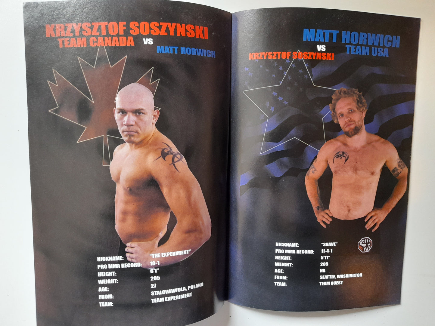 Freedom Fight - Canada Vs USA (2005) - Official Event Program