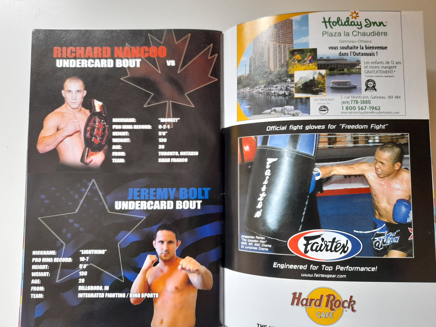 Freedom Fight - Canada Vs USA (2005) - Official Event Program