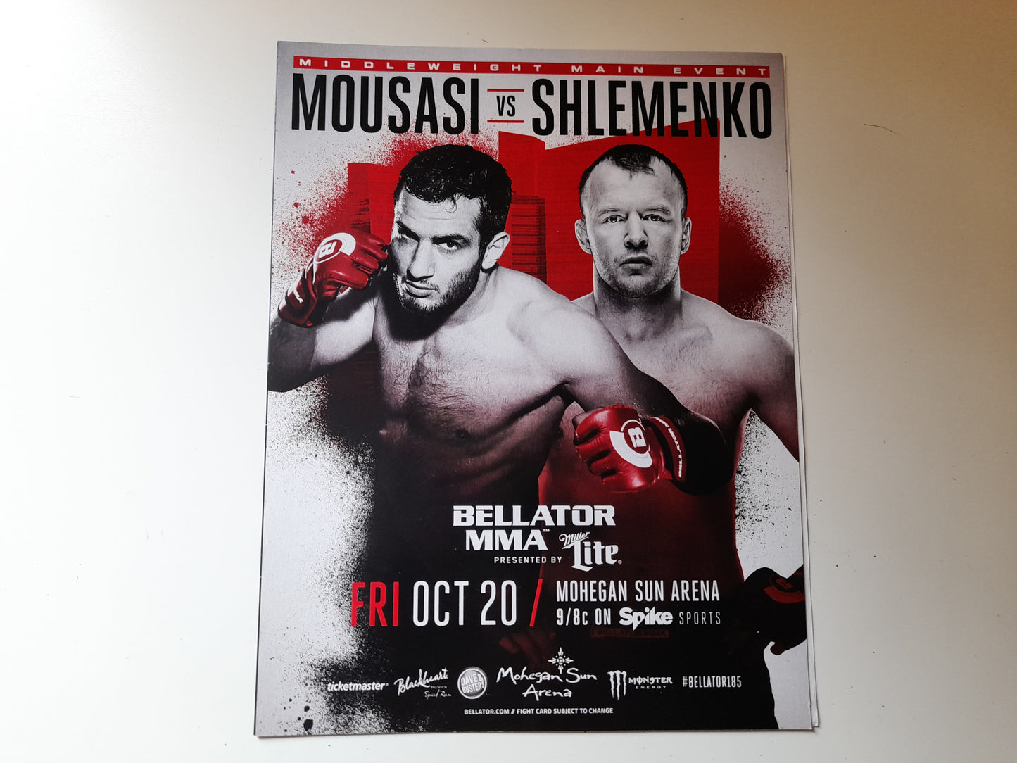 Bellator MMA 185 - Mousasi Vs Shlemenko (2017) - Official 2-page Event Program [SALE]