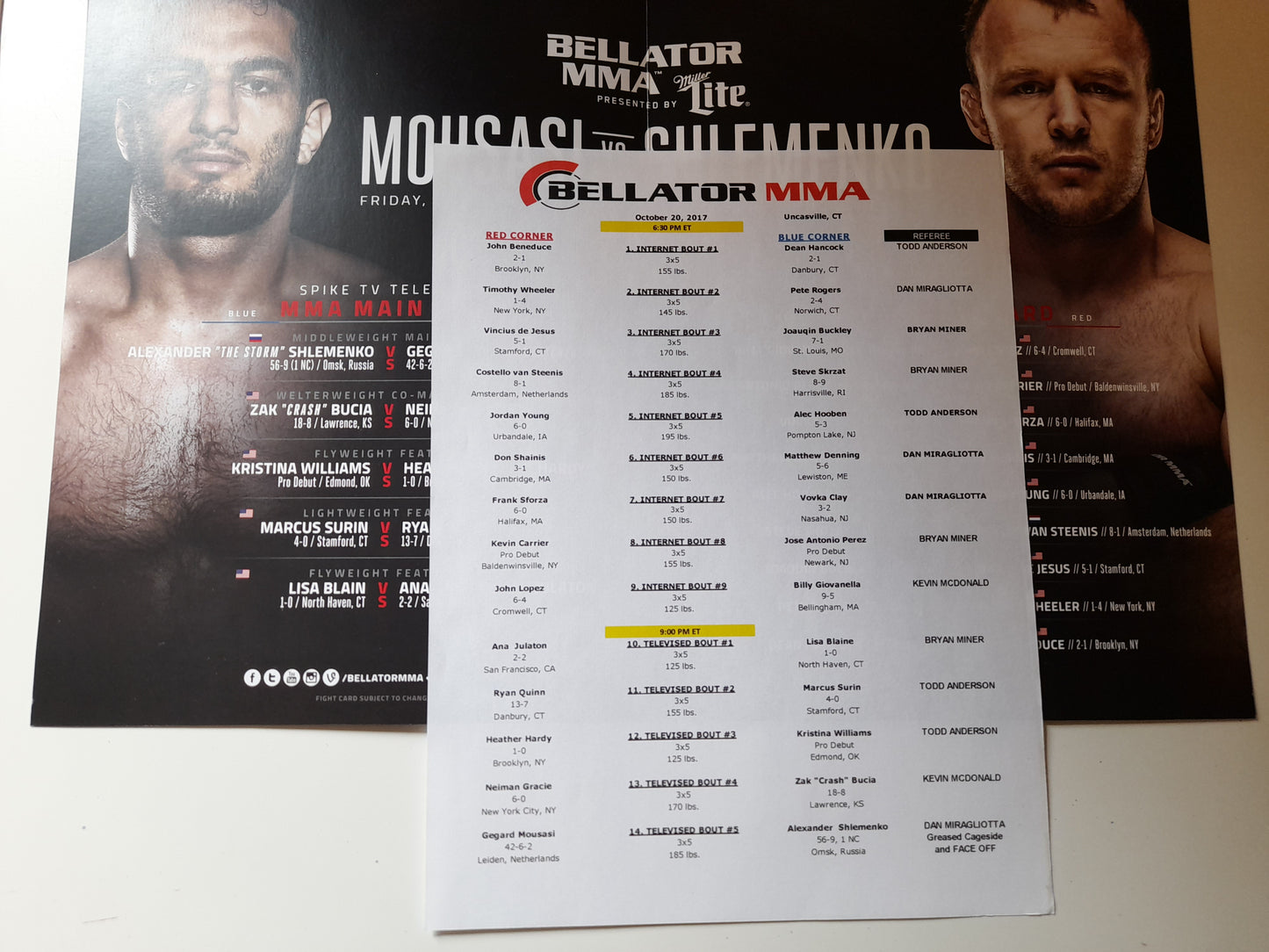 Bellator MMA 185 - Mousasi Vs Shlemenko (2017) - Official 2-page Event Program [SALE]