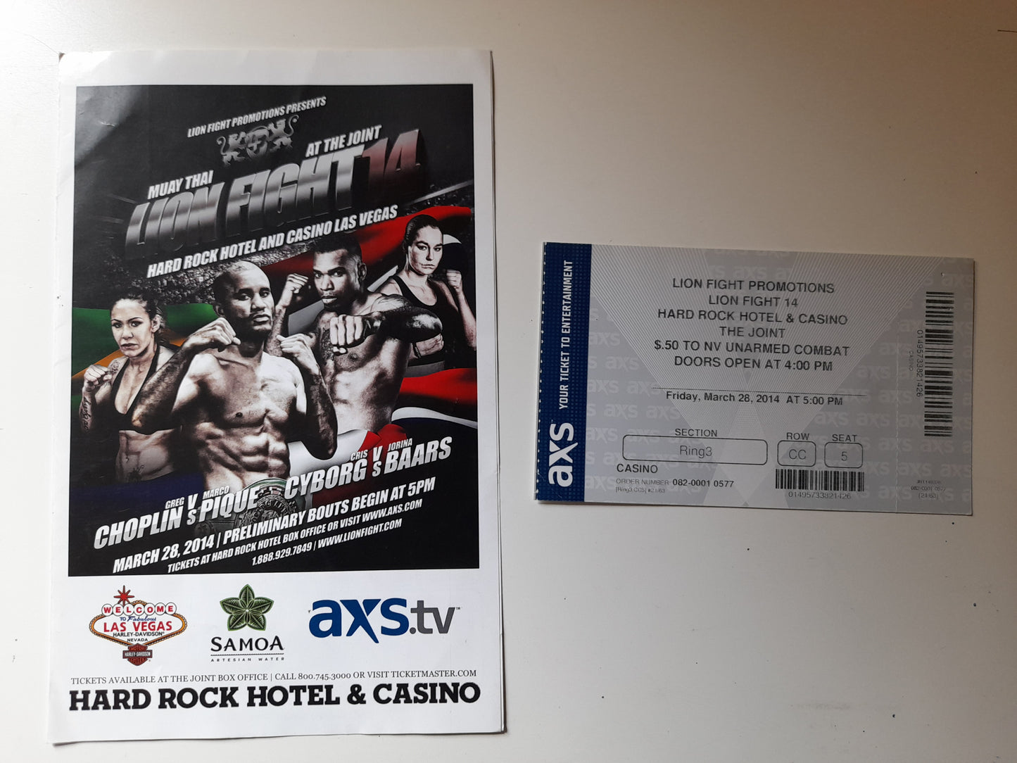 Lion Fight Muay Thai 14 - Cris Cyborg Vs Jorina Baars - Official Event Program & Ticket [SALE]