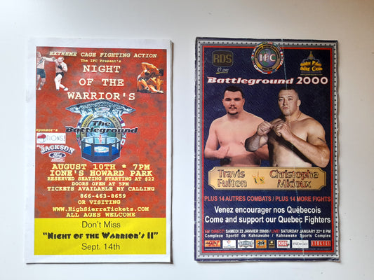 IFC Battleground (2000) & IFC Night of the Warriors 1 (2002) - Official Event Programs [SALE]