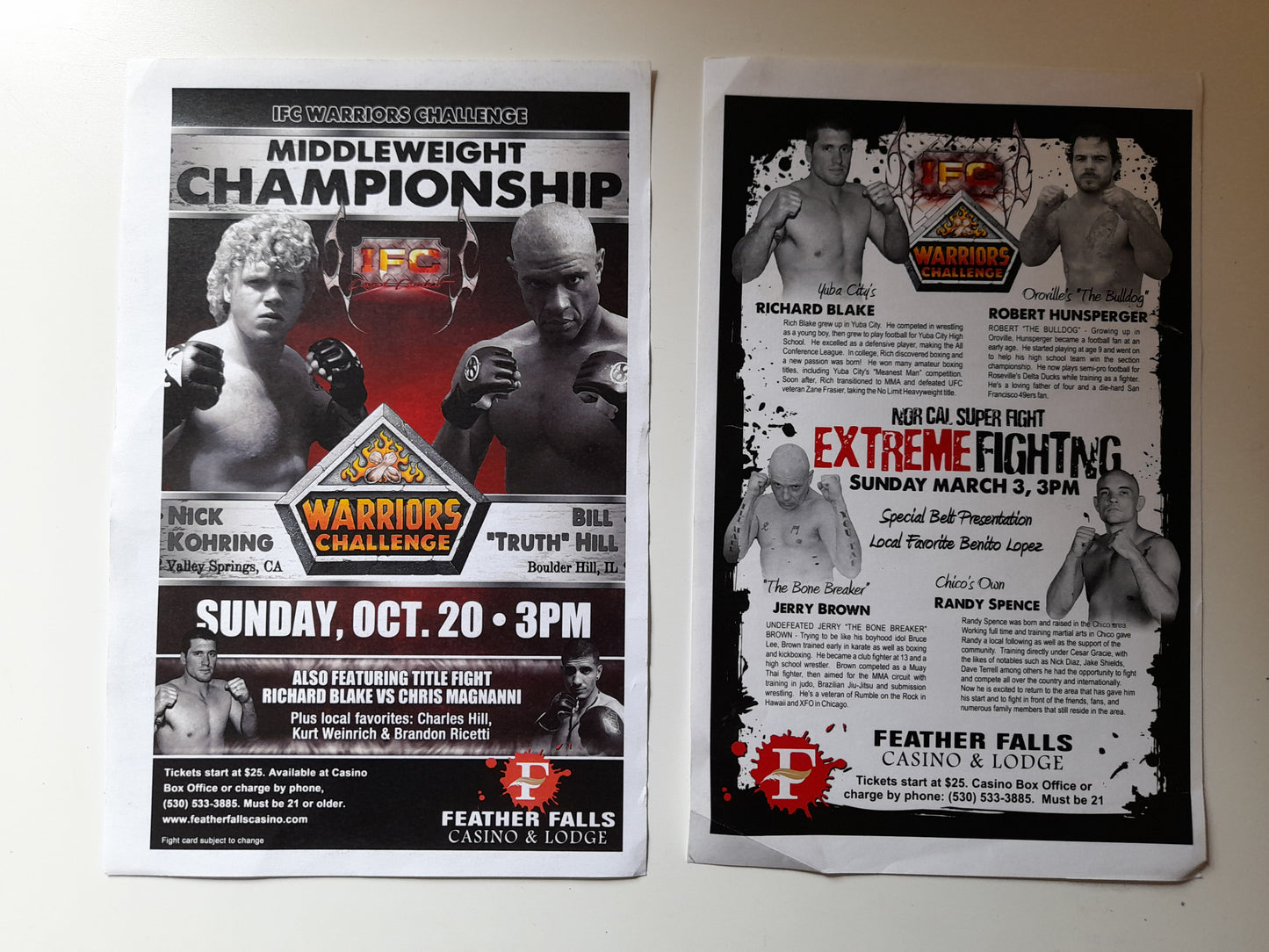 IFC Battleground (2000) & IFC Night of the Warriors 1 (2002) - Official Event Programs [SALE]