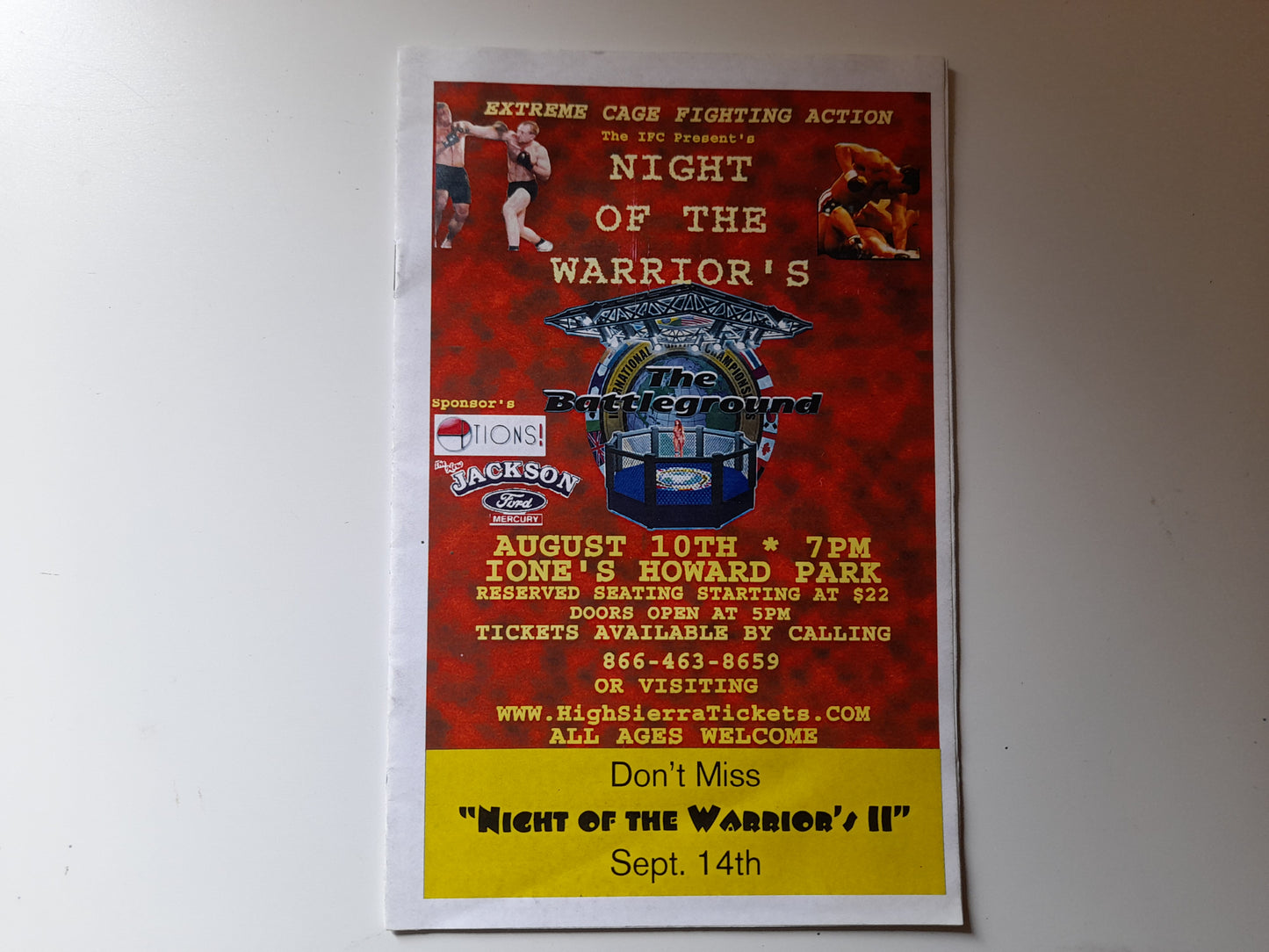 IFC Battleground (2000) & IFC Night of the Warriors 1 (2002) - Official Event Programs [SALE]