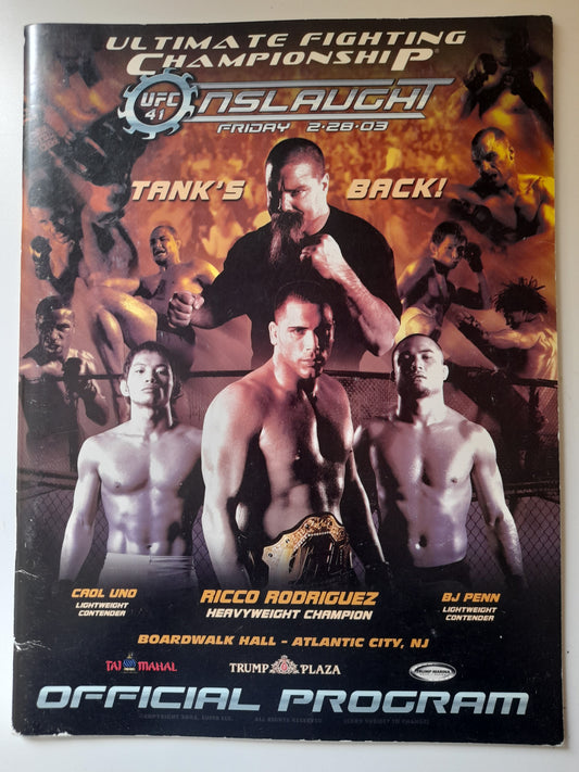 UFC 41 Onslaught - Tim Sylvia Vs Ricco Rodriguez (2003) - Official Event Program