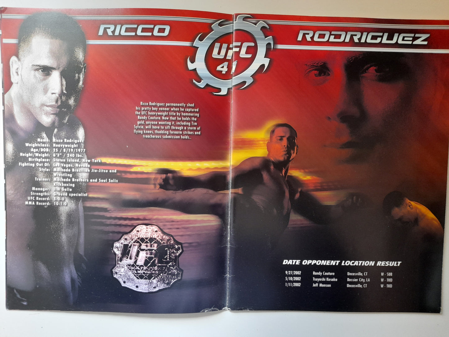 UFC 41 Onslaught - Tim Sylvia Vs Ricco Rodriguez (2003) - Official Event Program