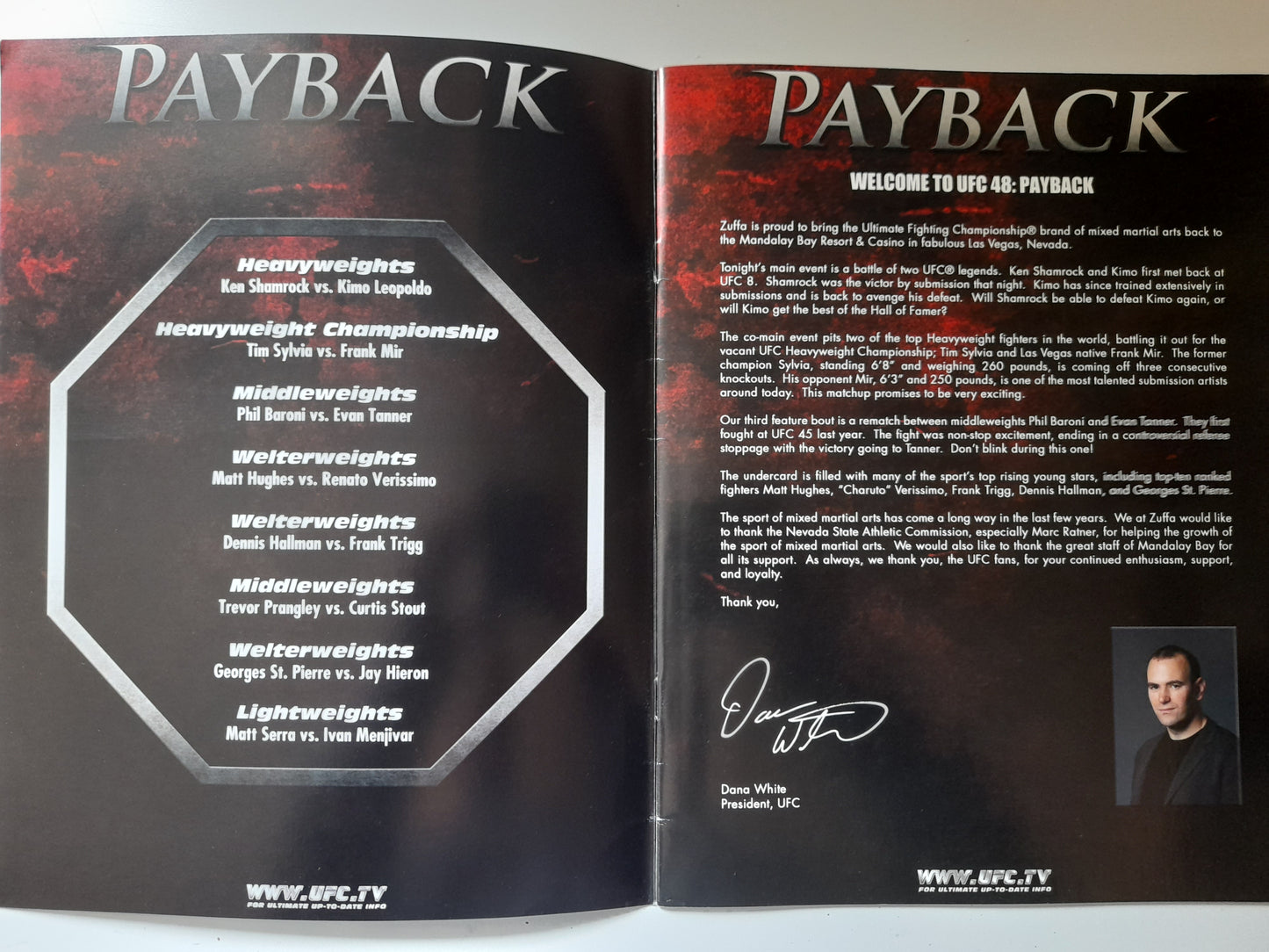 UFC 48 - Payback -  Ken Shamrock Vs Kimo (2004) - Official Event Program