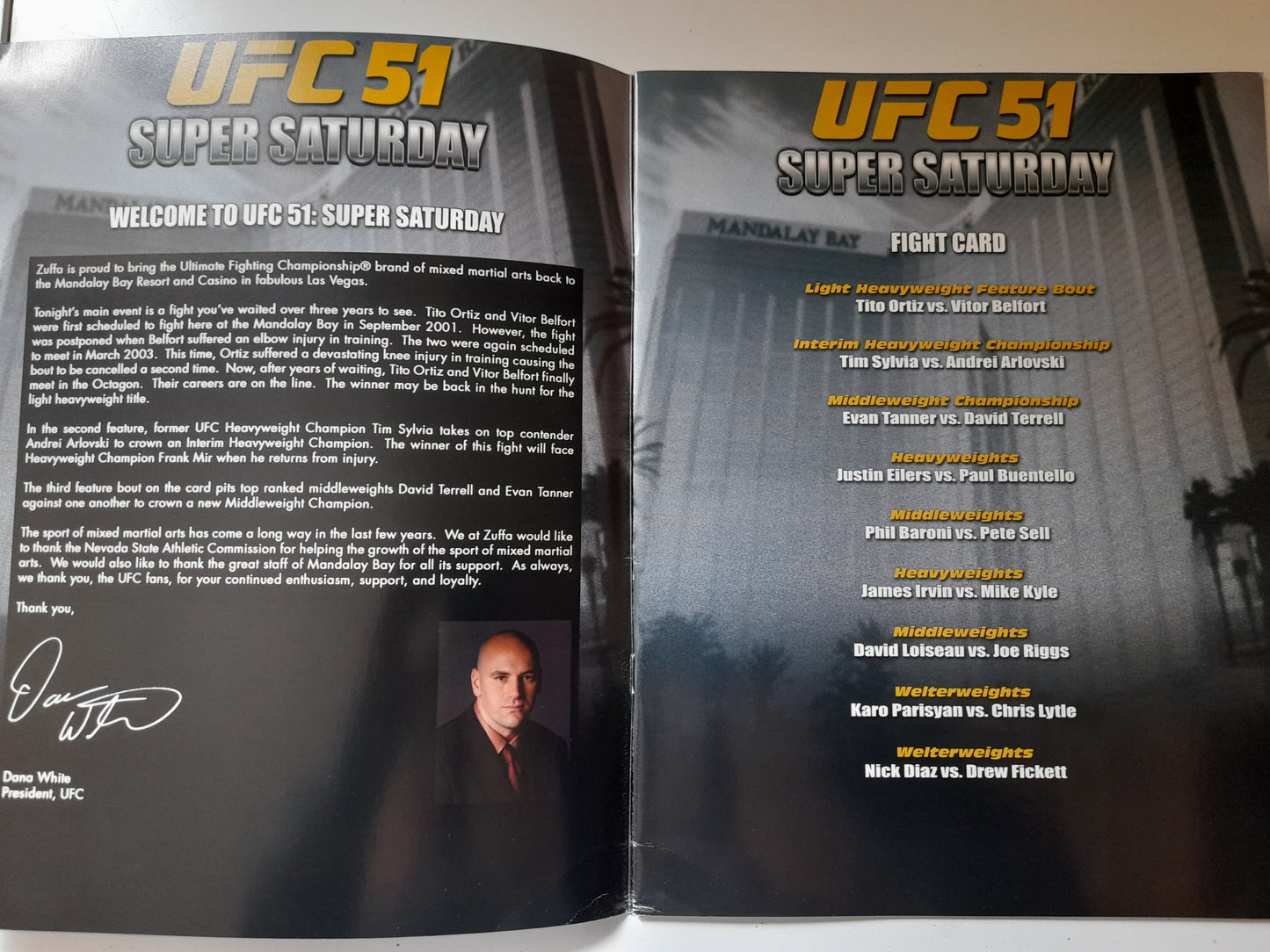 UFC 51 - Super Saturday -  Ortiz Vs Belfort (2005) - Official Event Program