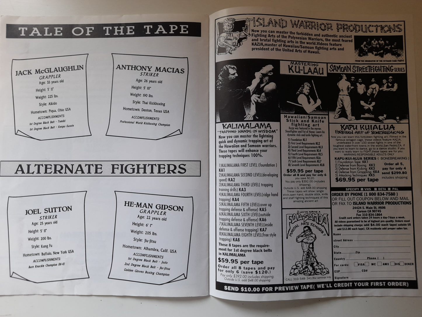 UFC 6 - Clash Of The Titans (1995) -  Official Event Program