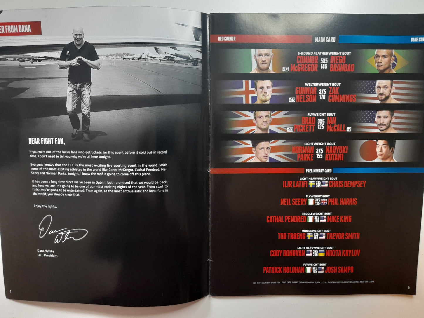 UFC Fight Night 46 - Mcgregor Vs Brandao (2014) - Official Event Program